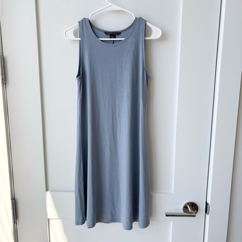 FreeFly Bamboo Sleeveless Dress Blue A-Line Soft Casual Relaxed Fit size S